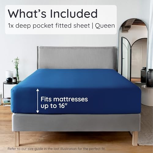 Bambaw 100% Viscose Derived from Bamboo Fitted Sheets Queen Size, Cooling - Image 2