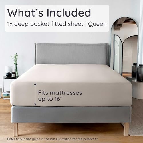 Bambaw 100% Viscose Derived from Bamboo Fitted Sheet Queen Size, Cooling Fitted - Image 2