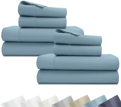 California Design Den 2-Pack Soft 100% Cotton Queen Bed Sheet Set, Sky Blue by CaliforniaDesignDen