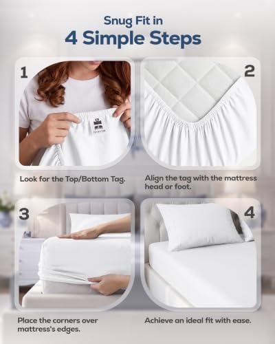 Twin Fitted Sheet, Ultra Soft Fits Up to 15 Inch Deep Pocket - Image 4