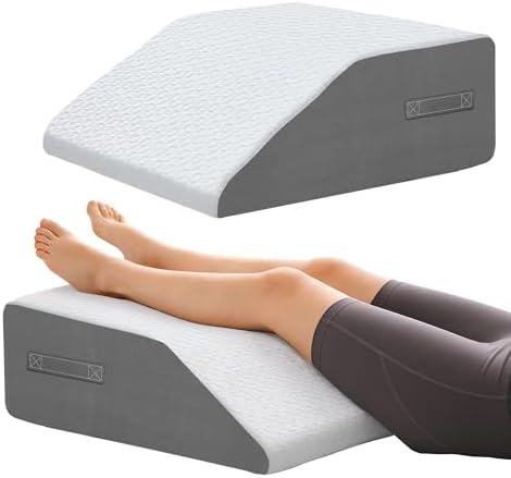 10" Leg Elevation Pillow, Memory Foam Wedge Pillow by COLDHUNTERBEDING
