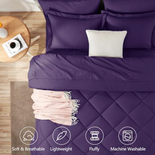 CozyLux King Comforter Set 102"x90" Purple - Image 2