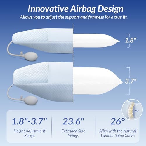 ZIKEE Inflatable Lumbar Pillow for Lower Back Pain Relief, Removable Cover - Image 6