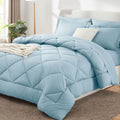CozyLux Full Comforter Set 82"x86" Light Blue by CozyLux