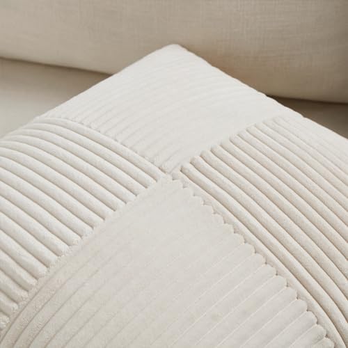 Fancy Homi 2 Packs Cream Decorative Throw Pillow Covers 16x16 Inch - Image 3