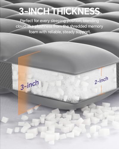 ChiXpace Dual Layer 5 Inch Memory Foam Mattress Topper King - Image 2