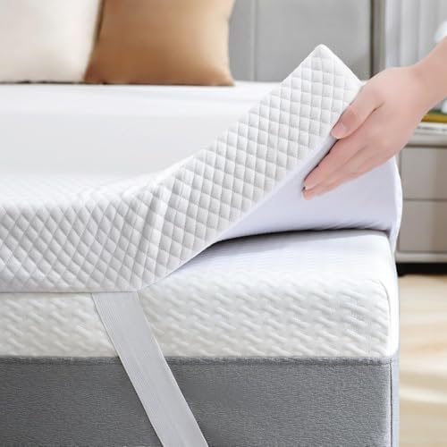 SINWEEK 3 Inch Gel Memory Foam Mattress Topper Queen Size, Ventilated High by SINWEEK