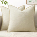 MIULEE Decorative Couch Throw Pillow Covers 18x18 Inch Cream White 2 Pack by MIULEE