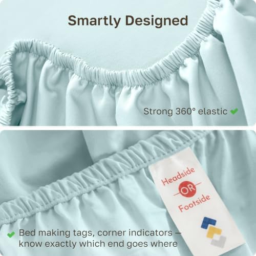 Natural 100% Cotton Sateen Twin XL Fitted Sheets Adjustable Bed - Image 5