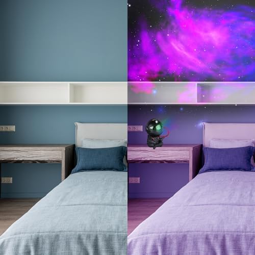 YXQUA Astronaut Galaxy Star Projector for Kids, Black Guitar - Image 7