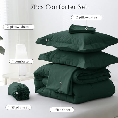 JOLLYVOGUE Queen Comforter Set, Ultra-Soft Bed in a Bag Queen Size 7 Pieces - Image 5