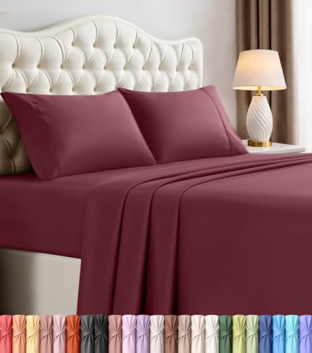 California King Sheets Set, 4 Pieces 16" Deep Pocket Bed Sheets by UTOPIABEDDING