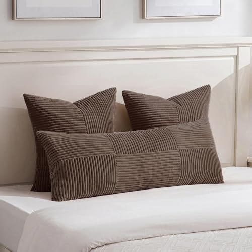 Fancy Homi 2 Packs Dark Brown Euro Decorative Throw Pillow Covers 26x26 Inch - Image 5