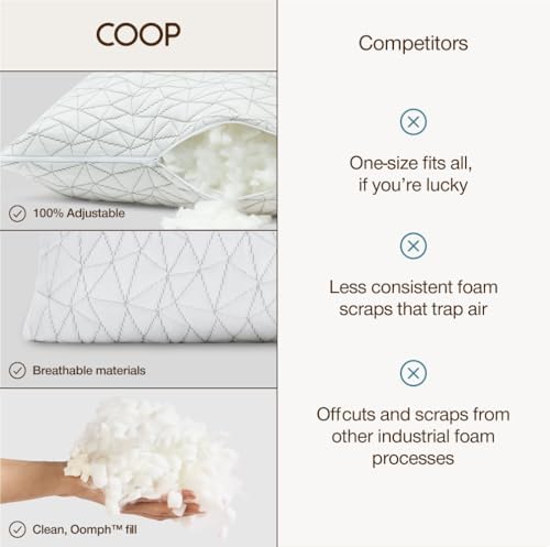 Coop Home Goods Original Crescent Adjustable Pillow, Queen Bed Pillows - Image 6