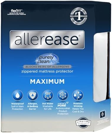 AllerEase Maximum Allergy Mattress Protector, Full Size by AllerEase