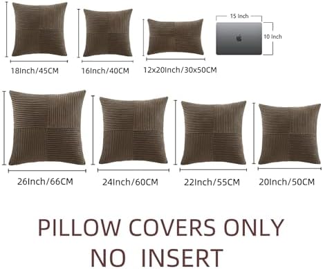 Fancy Homi 2 Packs Dark Brown Decorative Throw Pillow Covers 22x22 Inch - Image 6