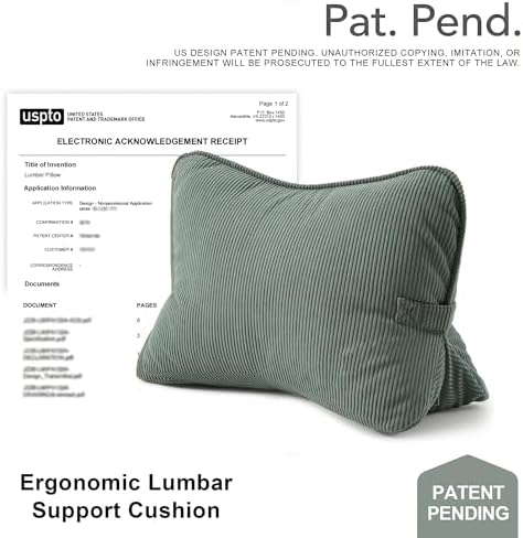 Pat. Pend. Corduroy Lumbar Support Pillow - Image 2