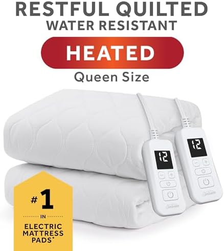 Sunbeam Electric Premium Water Resistant Restful Quilted Heated Mattress Pad - Image 2