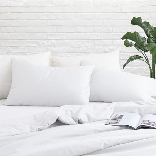 100% Cotton 4 Pcs Pillow Cases Queen Size, 400 Thread Count Sateen Weave White - Image 5