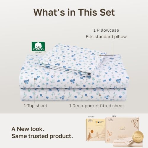California Design Den Soft 100% Cotton Sateen Twin Bedsheets - Image 3
