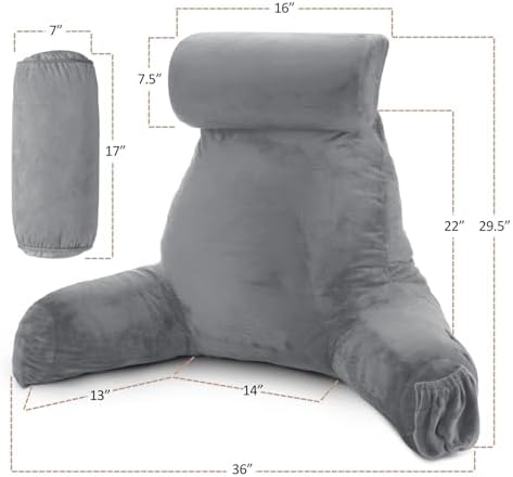 Nestl Reading Pillow with Shredded Memory Foam Includes 2 Neck and Lumber - Image 6