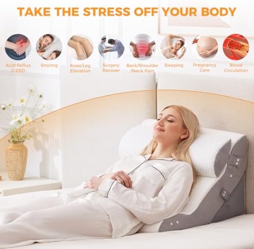 Ruqmuis Wedge Pillow Set for After Surgery, Bed Wedge Pillow - Image 5