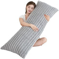Full Body Pillow with Fluffy Stripe Faux Fur Removable Cover, Long Bed Pillow by Memfydu