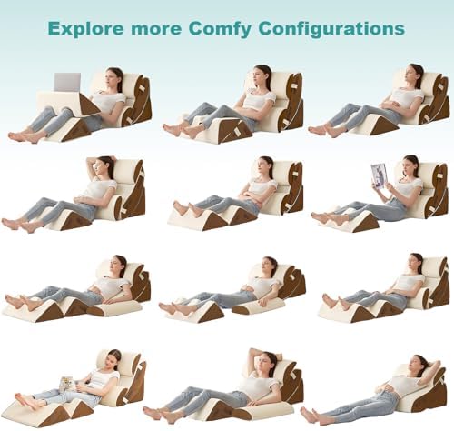 Hansleep Bed Wedge Pillow Set for After Surgery 6PCS, Post Surgery Pillow for - Image 5