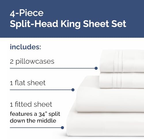 Flex Top Split Head King 4 Piece Sheet Set - Image 3