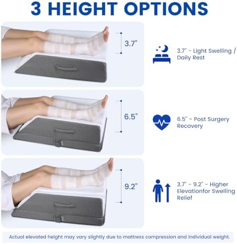Leg Elevation Pillow, 3-Height Adjustable Leg Rest Support - Image 5