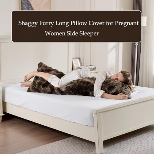 20"x54"Luxury Shaggy Faux Fur Body Pillow Cover, Bubble Fluffy Plush Bed Body - Image 5