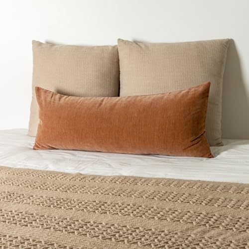 JoraLion Chenille Lumbar Pillow Covers 14x36 inch Dark Orange - Image 7