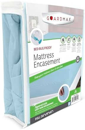 Guardmax Full Mattress Protector Zippered, Bed Bug Mattress Cover by Guardmax