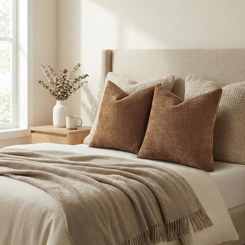 decorUhome Chenille Decorative Throw Pillow Covers 16x16 Set of 2 - Image 7