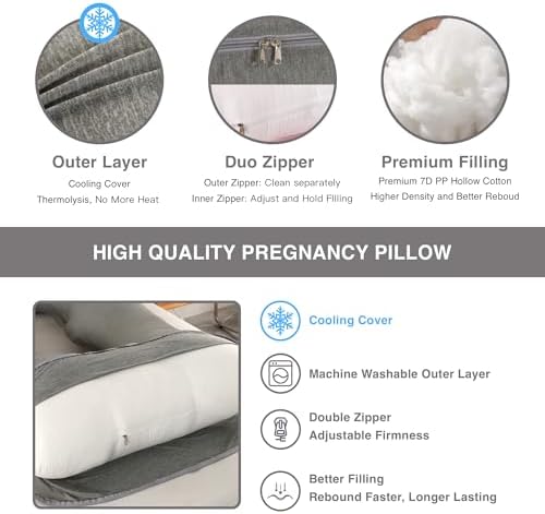 ALLOPERA Pregnancy Pillow, Full Body Maternity Pillow 57 inch, - Image 3