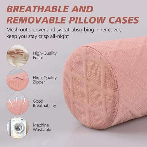 Cozyhealth Cervical Roll Pillow, Medium Soft Memory Foam Neck Round Pillow - Image 5