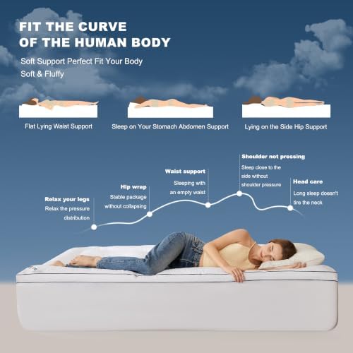 BEDLORE Full Size Mattress Topper, Thick Pillow Top Bed Cover Mattress Pad - Image 3