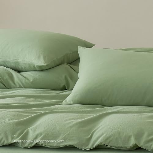 JELLYMONI 100% Washed Cotton Pillowcases, Envelope Closure 2-Pack - Image 4