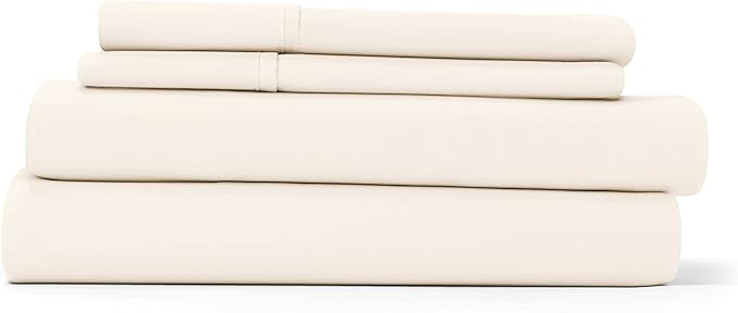 Linen Market Double-Brushed Microfiber Twin XL Sheet Set 3 Piece – Oeko-TEX Certified Ultra Soft & Wrinkle-Free - 16" Deep Pocket Sheets - Easy Care Twin XL Size - Ivory