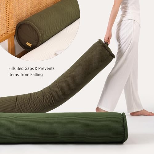 Long Round Body Pillow for Adults – Corduroy Cervical Roll Bolster Pillow - Image 5