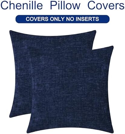 CaliTime Decorative Couch Throw Pillow Covers 20 X 20 Inches Navy Blue - Image 6
