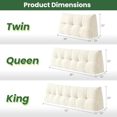 Headboard Pillow Queen, Triangle Bed Wedge Pillow - Image 2