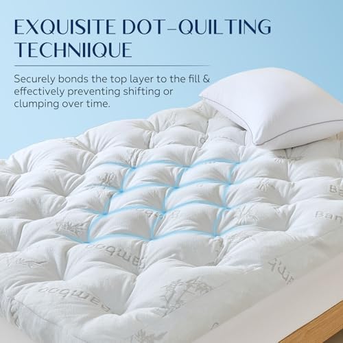 5 Inch Cooling Bamboo Mattress Topper King Size, 78x80 in, 2000 GSM - Image 5