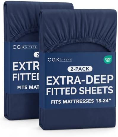 CGK Linens 2 Pack Extra Deep Twin Fitted Sheets by CGKUnlimited