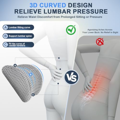 Lumbar Support Pillow, Ergonomic Memory Foam Lumbar Pillow - Image 2