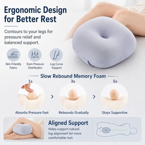 Leg Pillow Memory Foam Knee Pillow - Image 2