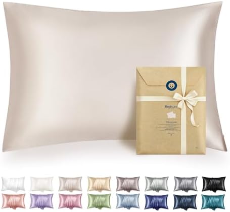 Bedsure Satin Pillowcase with Zipper, King Size Satin Pillow Cases Set of 2 by BEDSURE