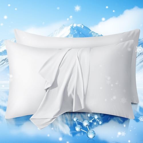 Cooling Pillow Cases 2 Pack Standard Size Cooling Pillowcases by JYETP