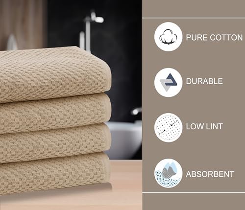 COTTON CRAFT Euro Spa Waffle Weave Bath Towels - Set of 4 Linen Towels - Image 3