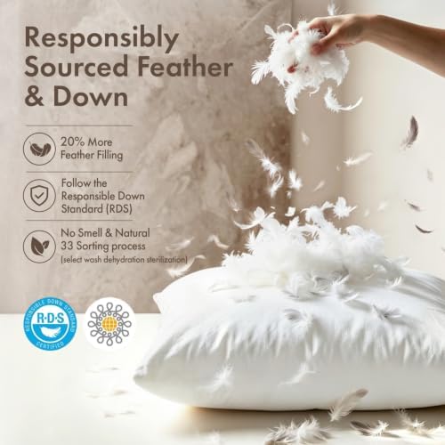 MIULEE Feather Pillow Insert 14x22, Throw Pillow - Image 2